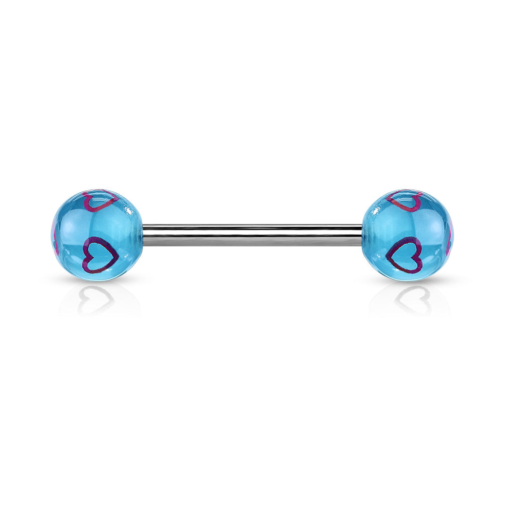 14G Multi Heart Tongue Ring (16MM)